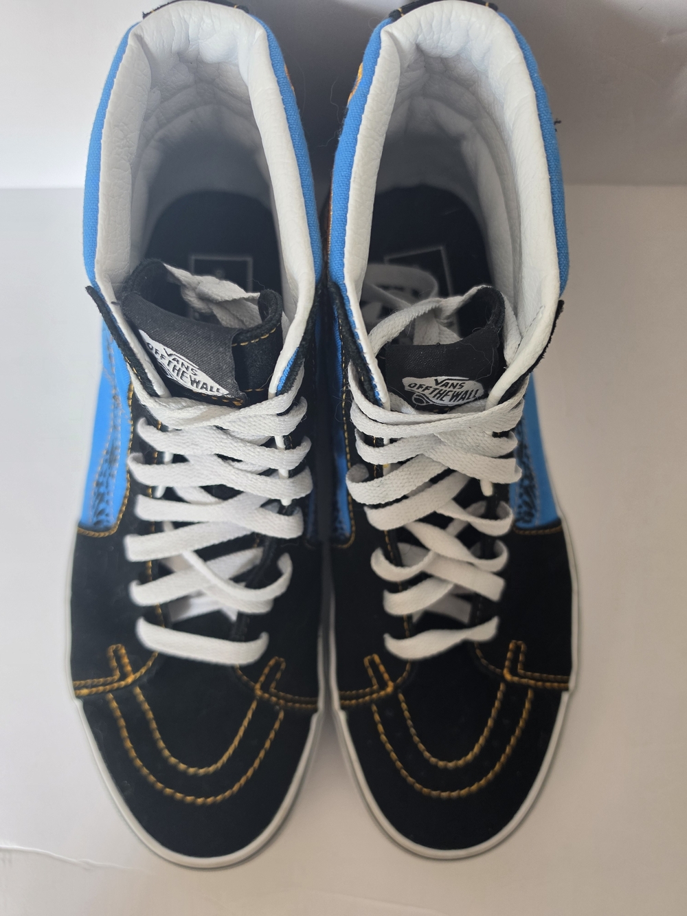 Vans High-Top Sneakers in Blue, Black and Gold Embroidery - Picture 5 of 7